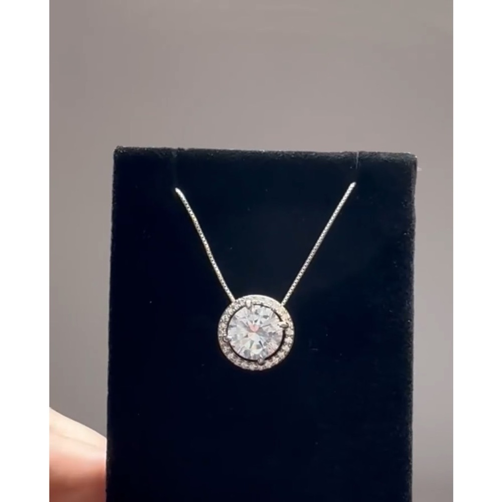 14k 3ct Solitaire Pendant - Picture 3 of 15